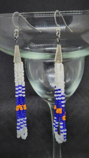 Dangle beaded loop earrings